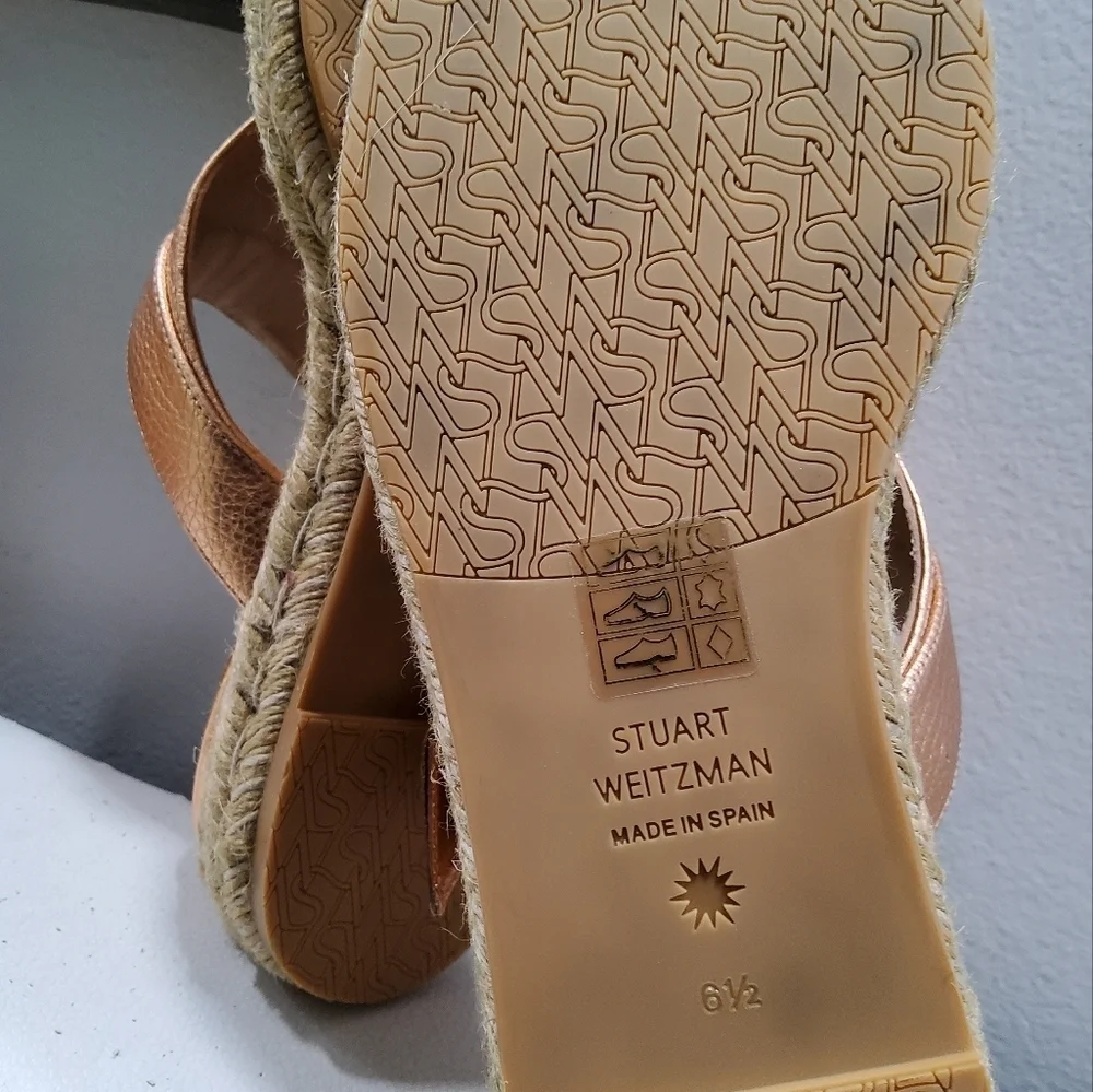 Stuart Weitzman Pearl Buckle Espadrilles Size 6,5